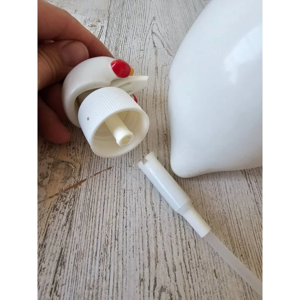 Dept 56 chicken‎ soap dispenser as is vintage ceramic